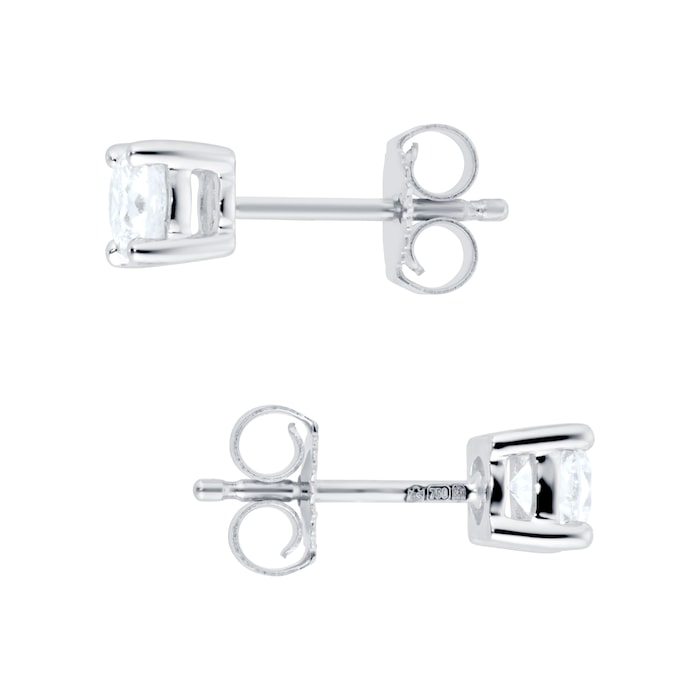 Goldsmiths 18ct White Gold 0.50ct Goldsmiths Brightest Diamond 4 Claw Stud Earrings