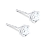 Goldsmiths 18ct White Gold 0.50ct Goldsmiths Brightest Diamond 4 Claw Stud Earrings