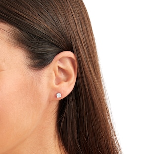 Goldsmiths 18ct White Gold 1ct Diamond 4 Claw Stud Earrings