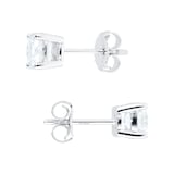 Goldsmiths 18ct White Gold 1ct Goldsmiths Brightest Diamond 4 Claw Stud Earrings
