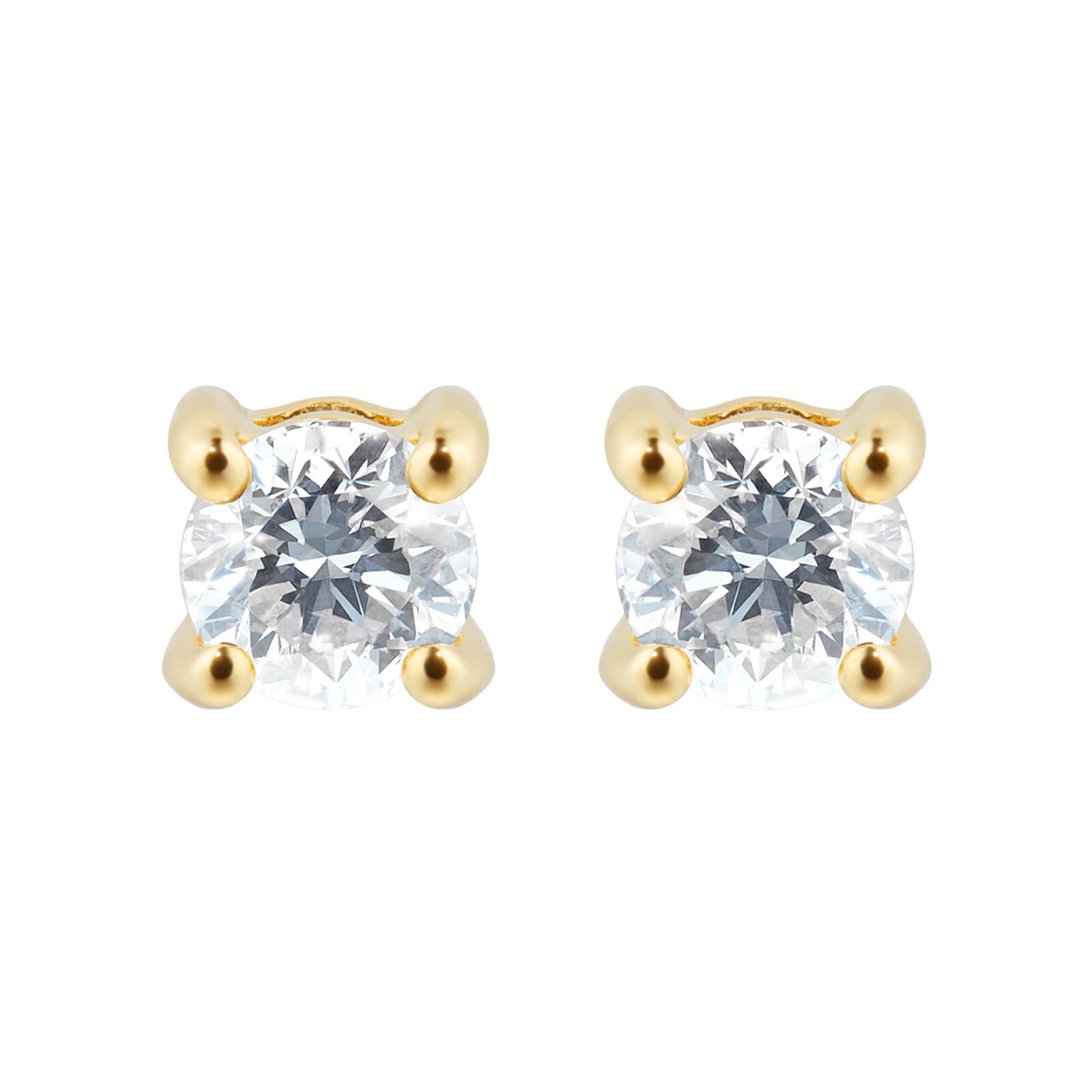 18ct Yellow Gold 0.25ct Goldsmiths Brightest Diamond 4 Claw Stud Earrings