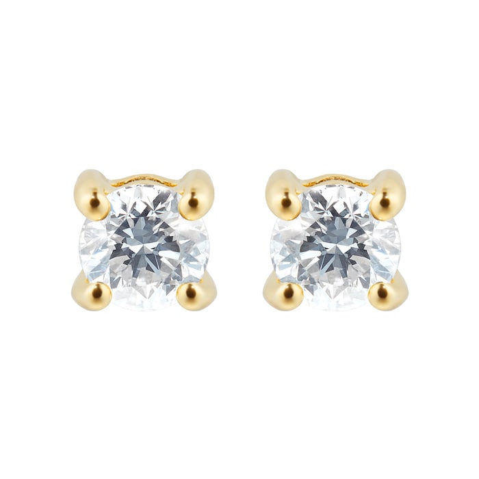 Goldsmiths 18ct Yellow Gold 0.25ct Goldsmiths Brightest Diamond 4 Claw Stud Earrings