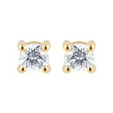 Goldsmiths 18ct Yellow Gold 0.25ct Goldsmiths Brightest Diamond 4 Claw Stud Earrings