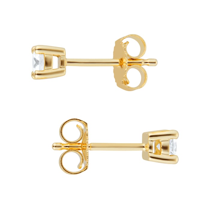 Goldsmiths 18ct Yellow Gold 0.25ct Goldsmiths Brightest Diamond 4 Claw Stud Earrings