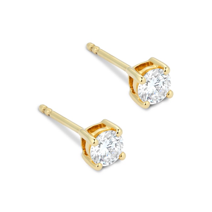 Goldsmiths 18ct Yellow Gold 0.25ct Goldsmiths Brightest Diamond 4 Claw Stud Earrings