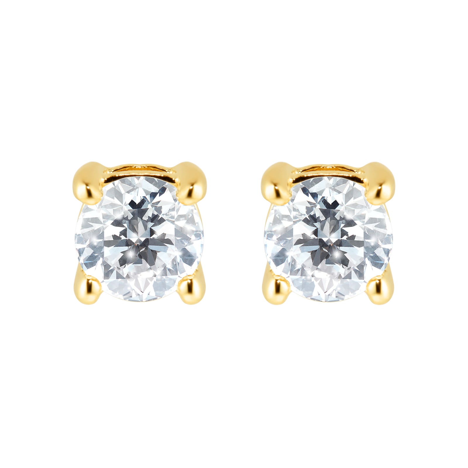18ct Yellow Gold 0.50ct Goldsmiths Brightest Diamond 4 Claw Stud Earrings