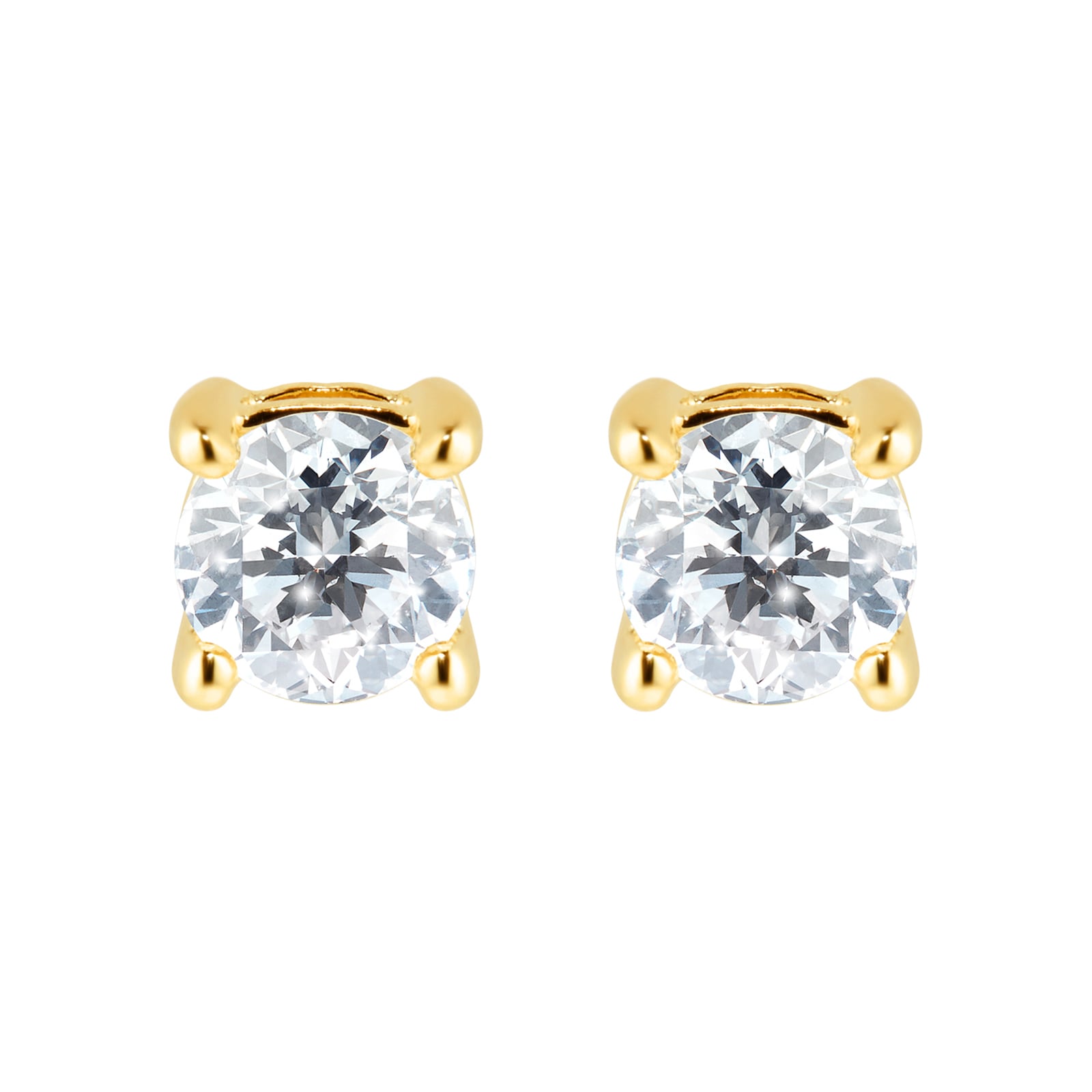 Goldsmiths 18ct Yellow Gold 0.50ct Diamond 4 Claw Stud Earrings