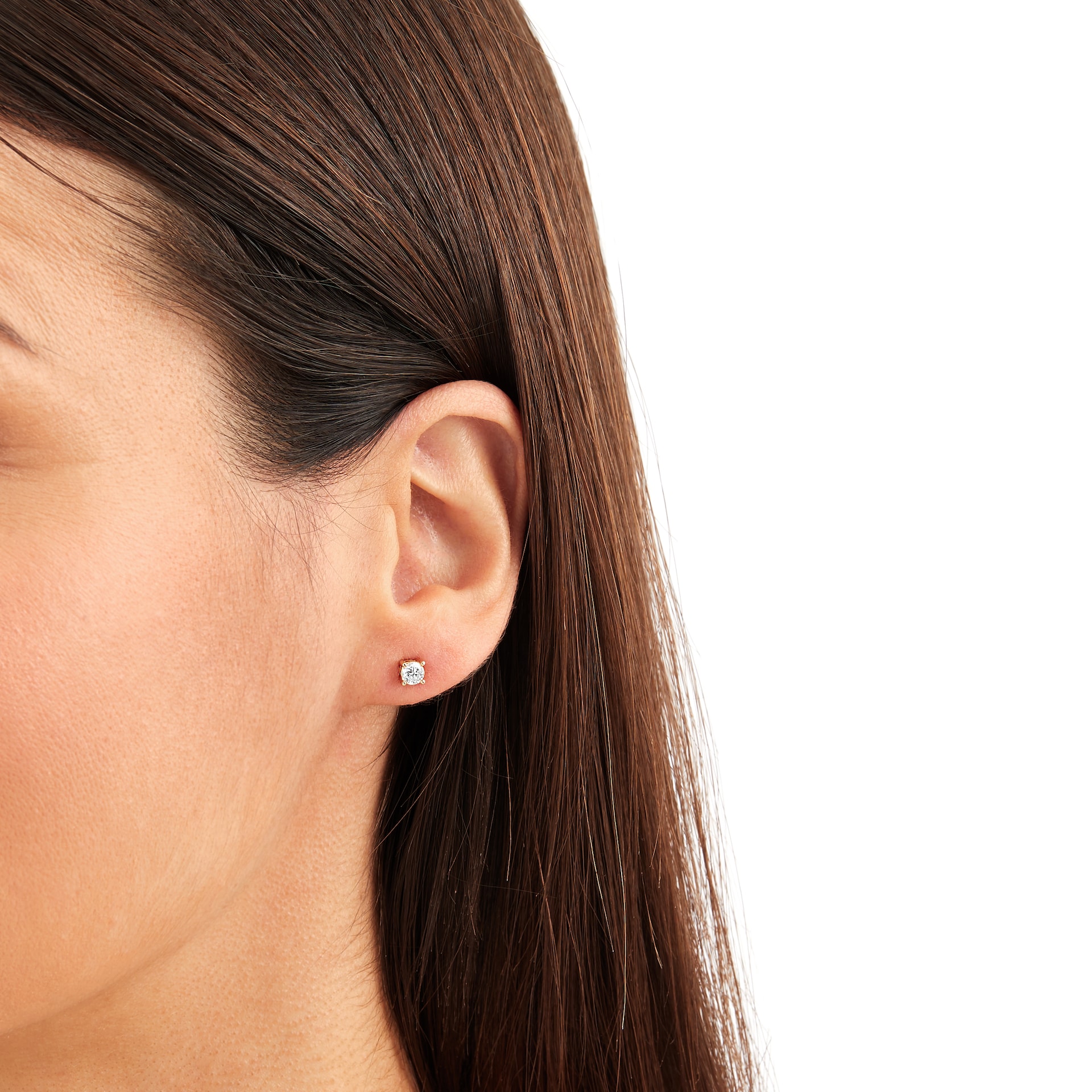 Goldsmiths 18ct Yellow Gold 0.50ct Diamond 4 Claw Stud Earrings