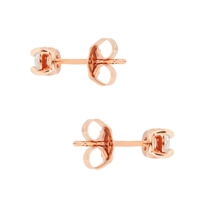 Goldsmiths 9ct Rose Gold 0.20ct Illusion Stud Earrings