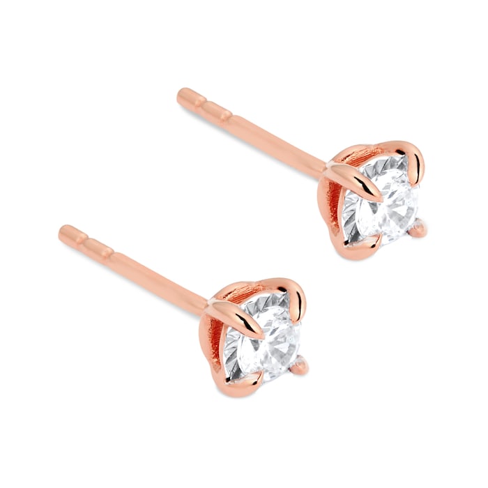 Goldsmiths 9ct Rose Gold 0.20ct Illusion Stud Earrings