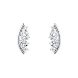 Goldsmiths 9ct White Gold 0.25ct Diamond Scatter Climber Earrings