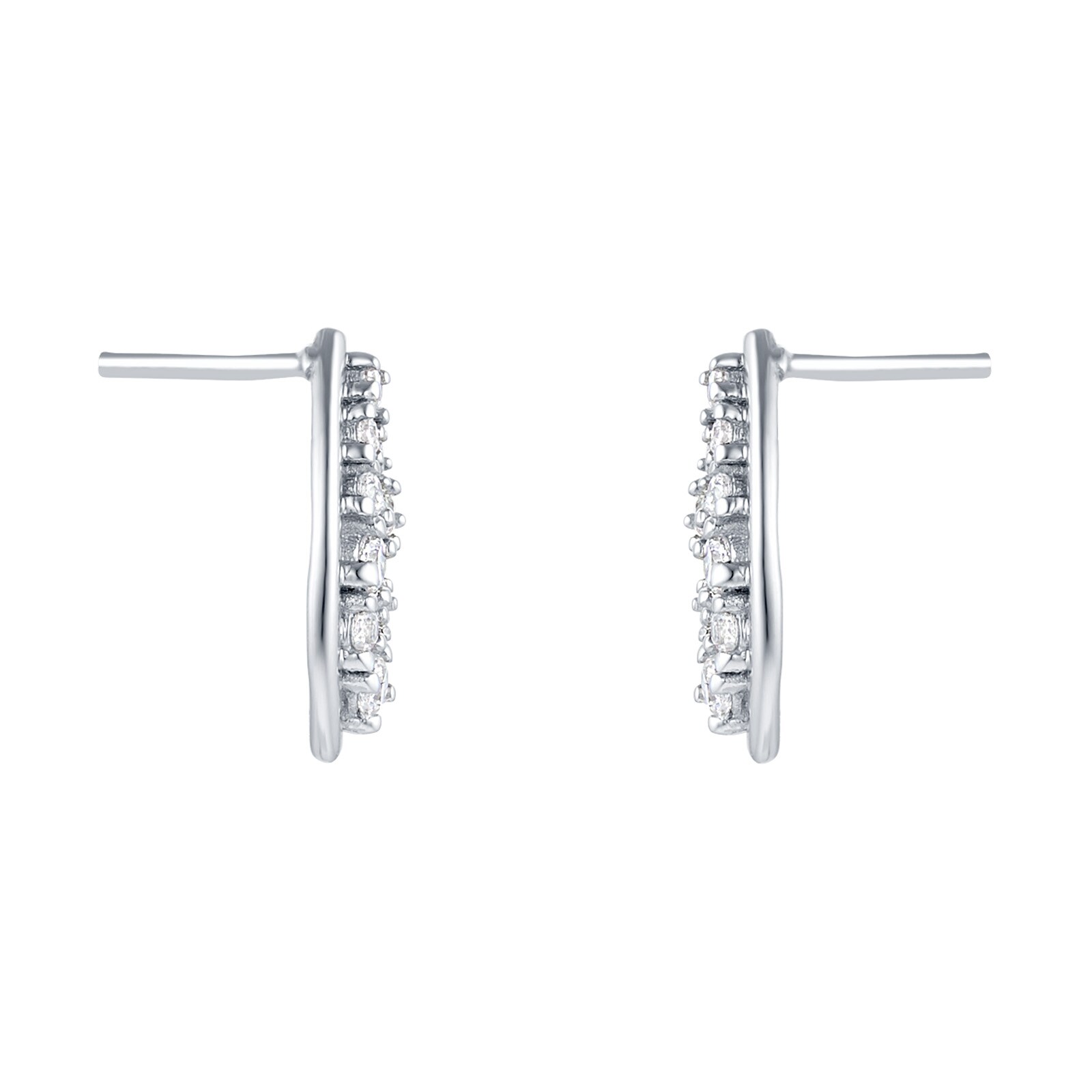 Goldsmiths 9ct White Gold 0.25ct Diamond Scatter Climber Earrings