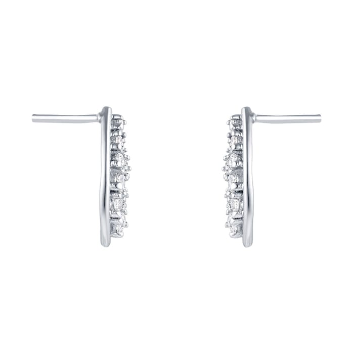 Goldsmiths 9ct White Gold 0.25ct Diamond Scatter Climber Earrings