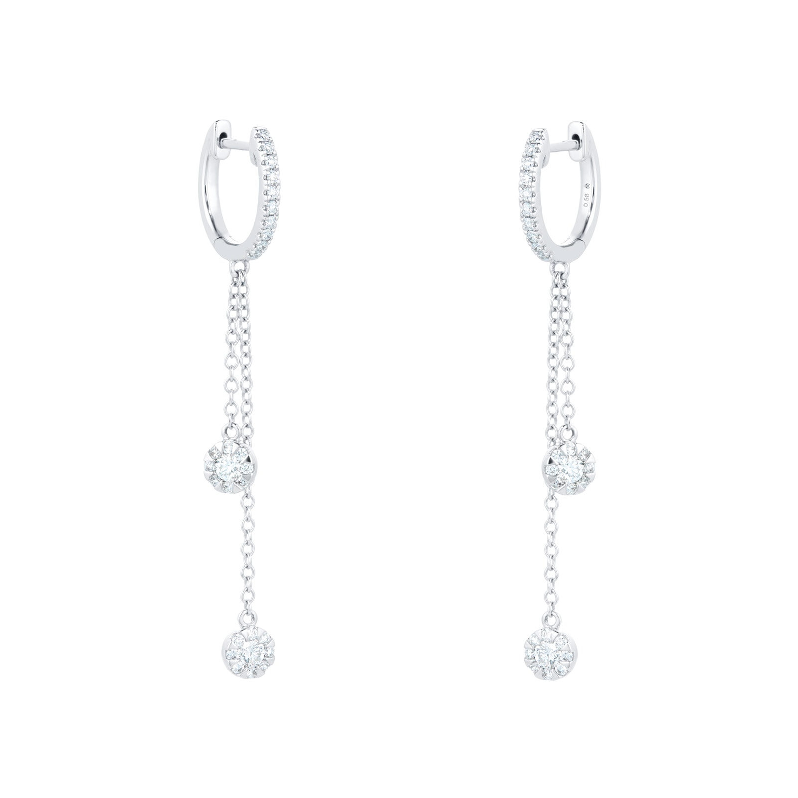 Masquerade 18ct White Gold 0.58ct Diamond Hoop & Chain Earrings