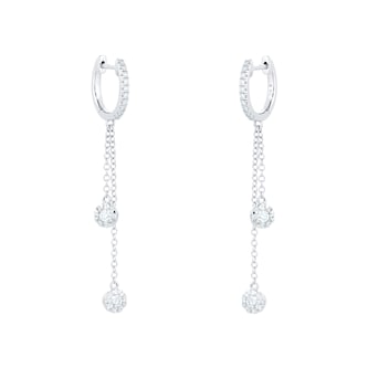 Mappin & Webb Masquerade 18ct White Gold 0.58ct Diamond Hoop & Chain Earrings Mappin & Webb Masquerade 18ct White Gold 0.58ct Diamond Hoop & Chain Earrings