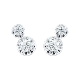 Mappin & Webb Masquerade 18ct White Gold 0.86ct Diamond Climber Earrings