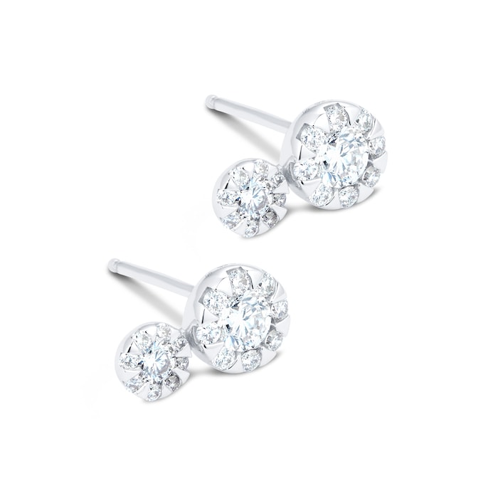 Mappin & Webb Masquerade 18ct White Gold 0.86ct Diamond Climber Earrings