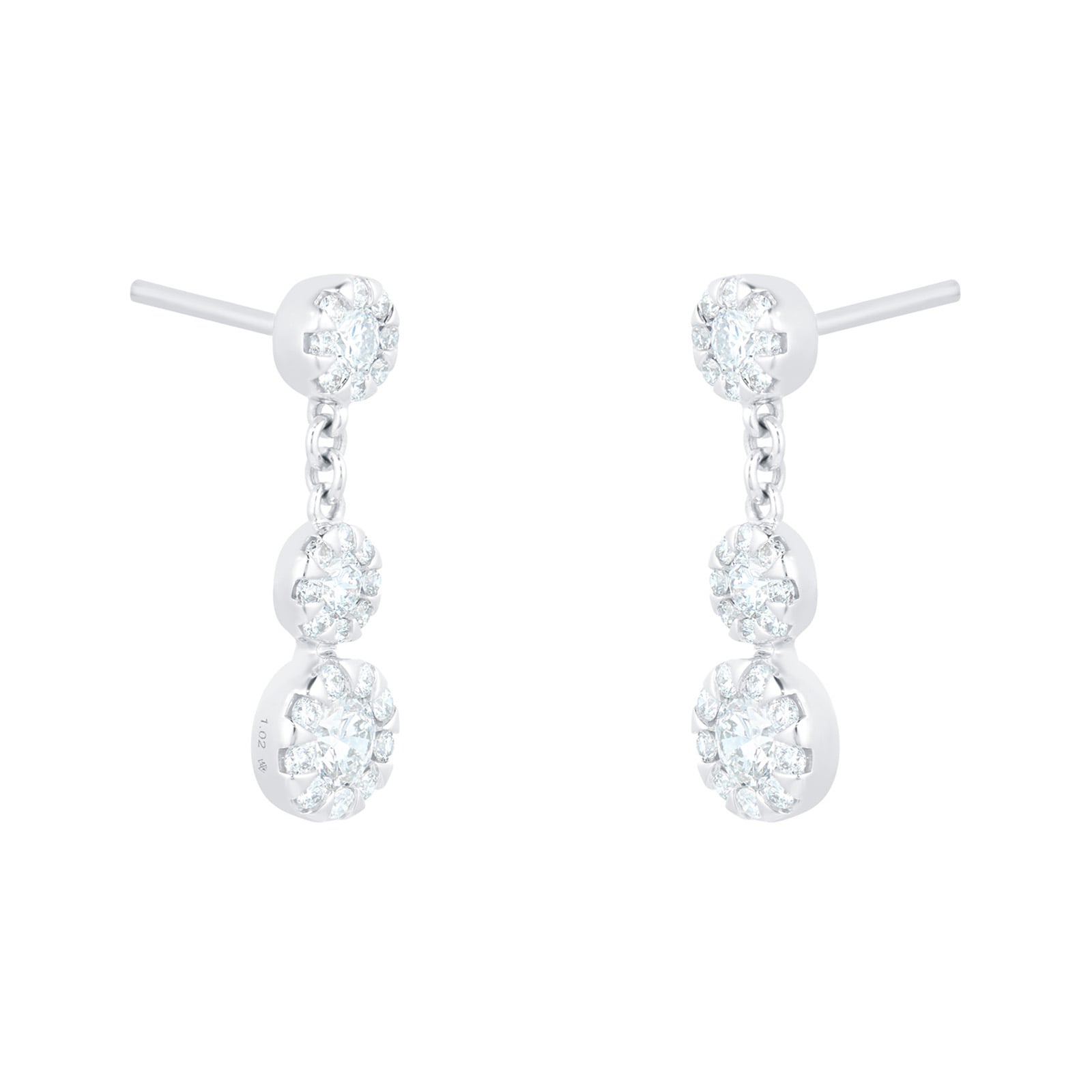 Masquerade 18ct White Gold 1.02ct Diamond Drop Earrings