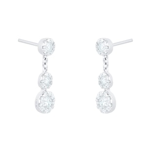 Mappin & Webb Masquerade 18ct White Gold 1.02ct Diamond Drop Earrings