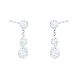 12153148 - Masquerade 18ct White Gold 1.02ct Diamond Drop Earrings