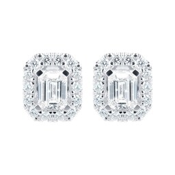 12153151 - Amelia 18ct White Gold 0.60ct Diamond Emerald Cut Stud Earrings