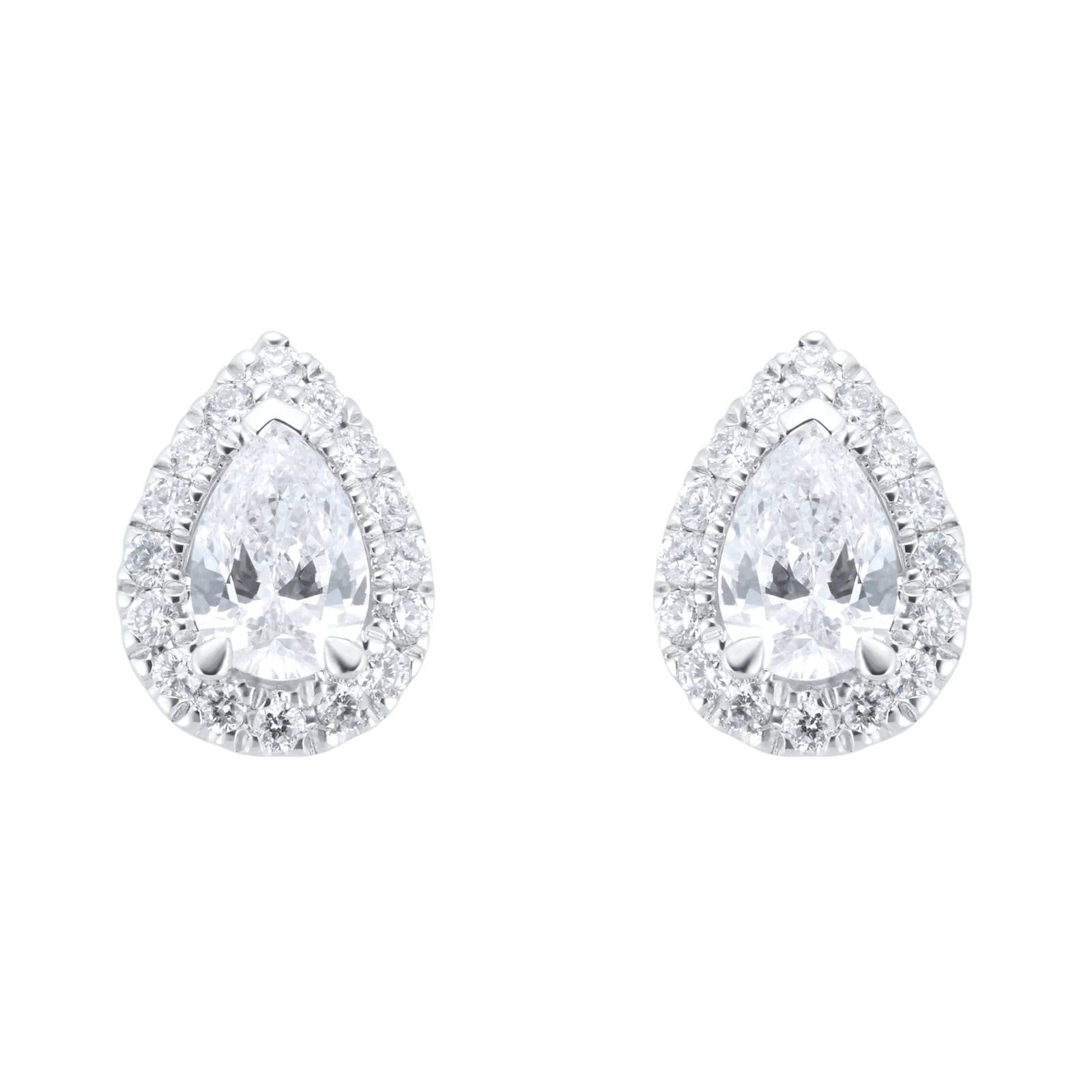 Amelia 18ct White Gold 0.60ct Diamond Pear Stud Earrings