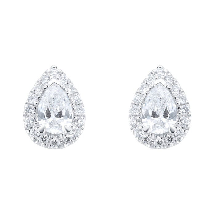 Mappin&Webb Amelia 18ct White Gold 0.60ct Diamond Pear Stud Earrings