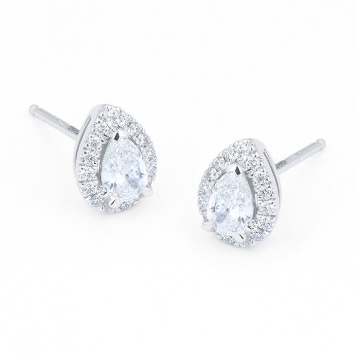 Mappin&Webb Amelia 18ct White Gold 0.60ct Diamond Pear Stud Earrings
