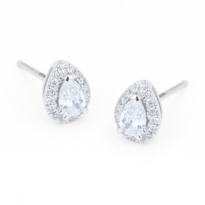 Mappin & Webb Amelia 18ct White Gold 0.60ct Diamond Pear Stud Earrings