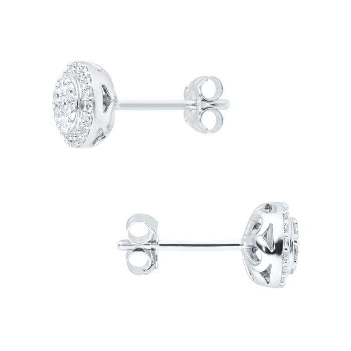 Goldsmiths 9ct White Gold 0.33ct Diamond Cluster Stud Earrings