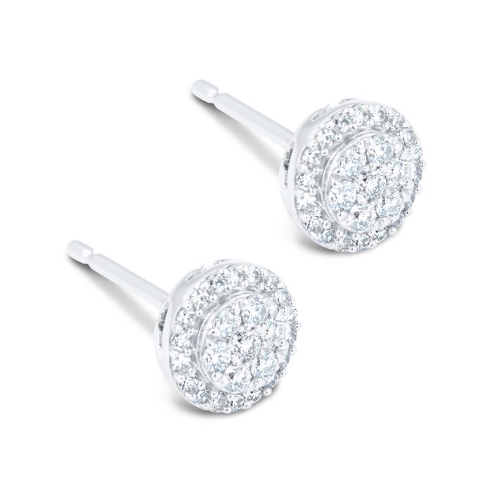 Goldsmiths 9ct White Gold 0.33ct Diamond Cluster Stud Earrings