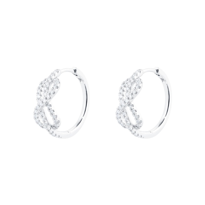 Goldsmiths 18ct White Gold 0.50cttw Knot Infinity Hoop Earrings