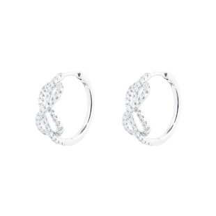 Goldsmiths 18ct White Gold 0.50cttw Knot Infinity Hoop Earrings
