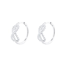 12153160 - 18ct White Gold 0.50cttw Knot Infinity Hoop Earrings