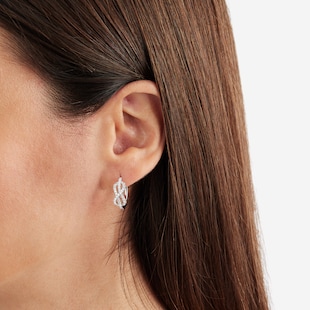 Goldsmiths 18ct White Gold 0.50cttw Knot Infinity Hoop Earrings