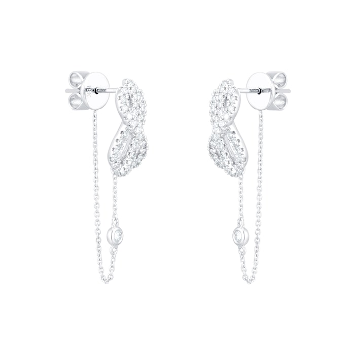 Goldsmiths 18ct White Gold 0.40cttw Knot Infinity Drop Earrings ...