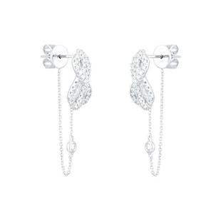 Goldsmiths 18ct White Gold 0.40cttw Knot Infinity Drop Earrings