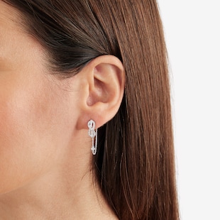 Goldsmiths 18ct White Gold 0.40cttw Knot Infinity Drop Earrings