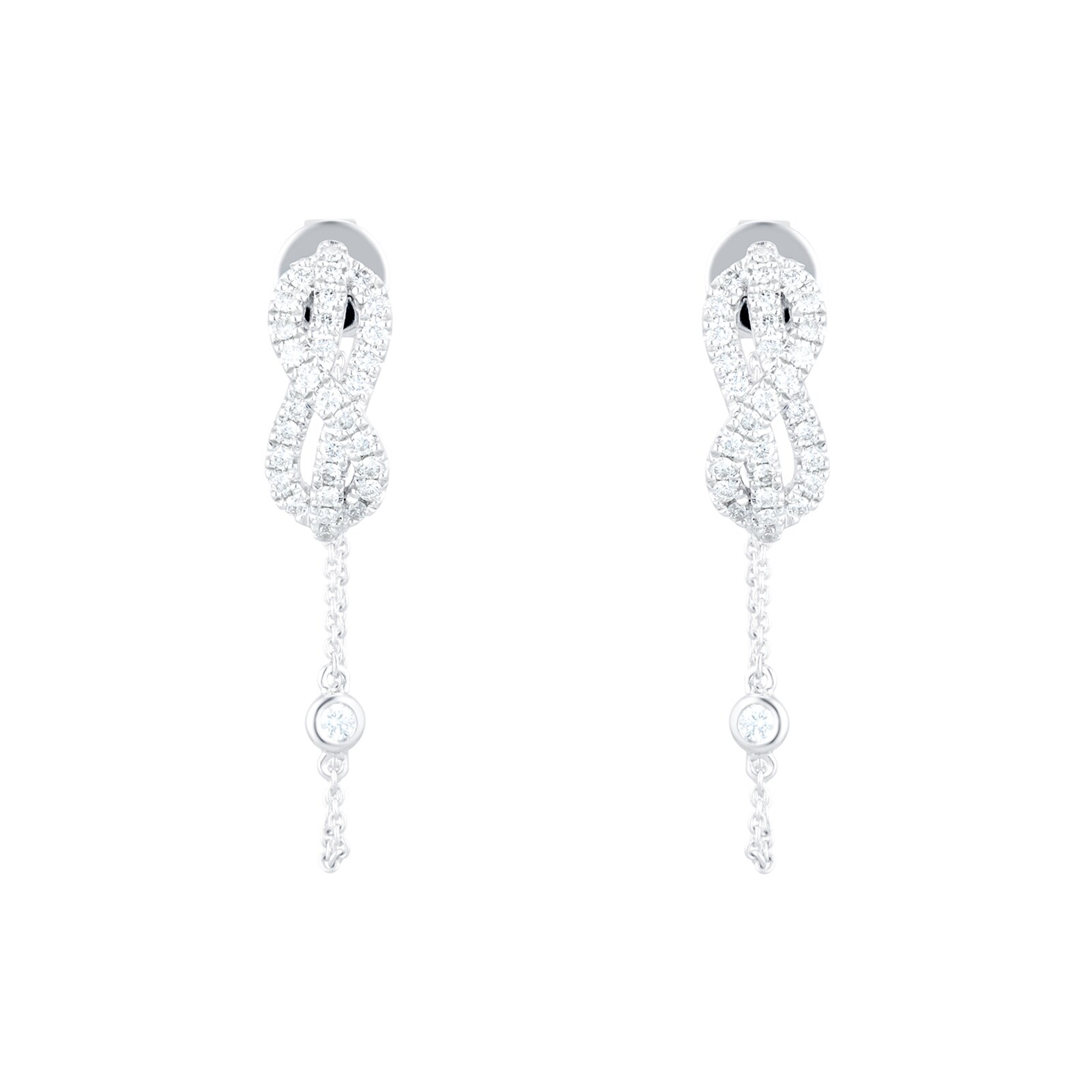 Goldsmiths 18ct White Gold 0.40cttw Knot Infinity Drop Earrings