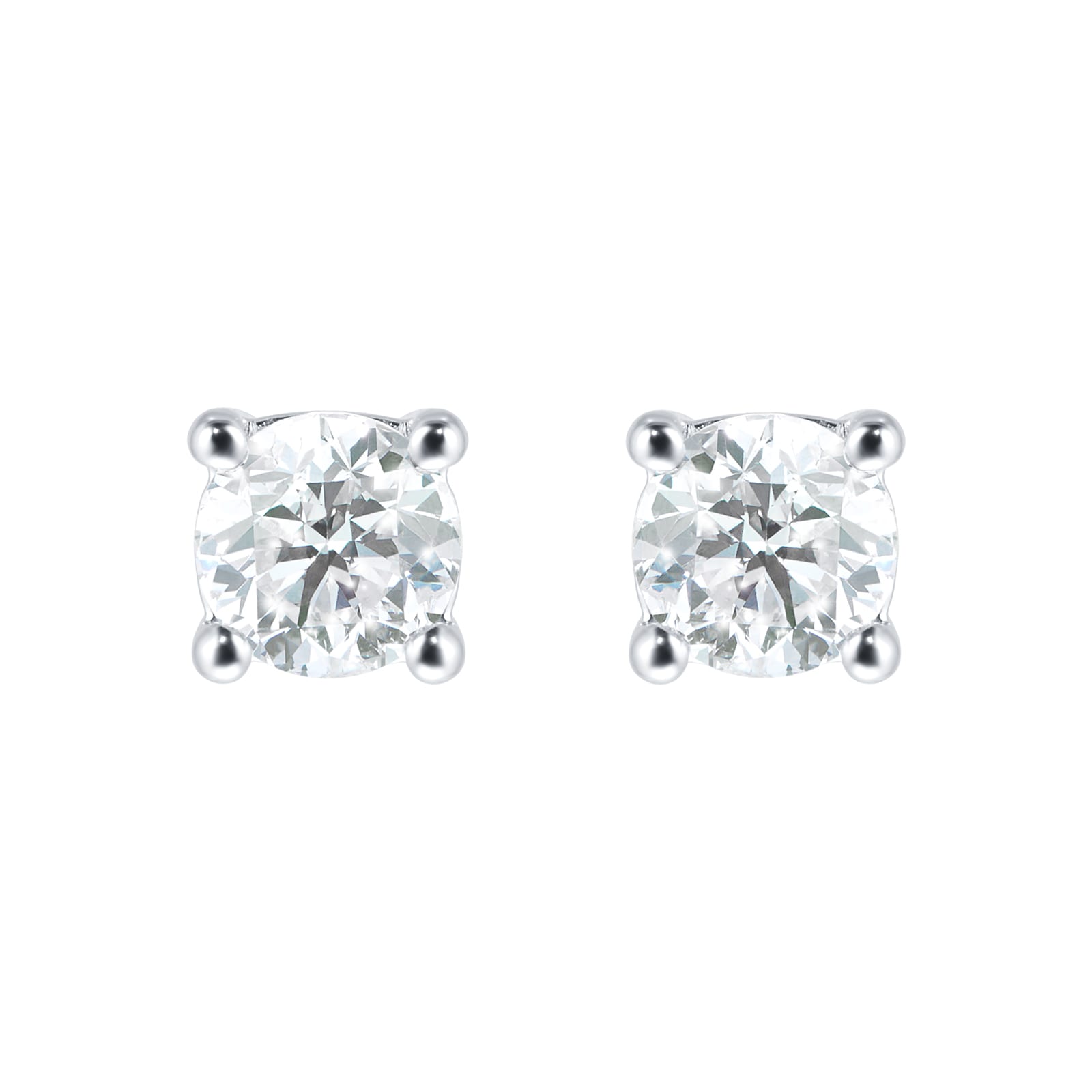 Goldsmiths 9ct White Gold 0.20ct Diamond Solitaire Stud Earrings