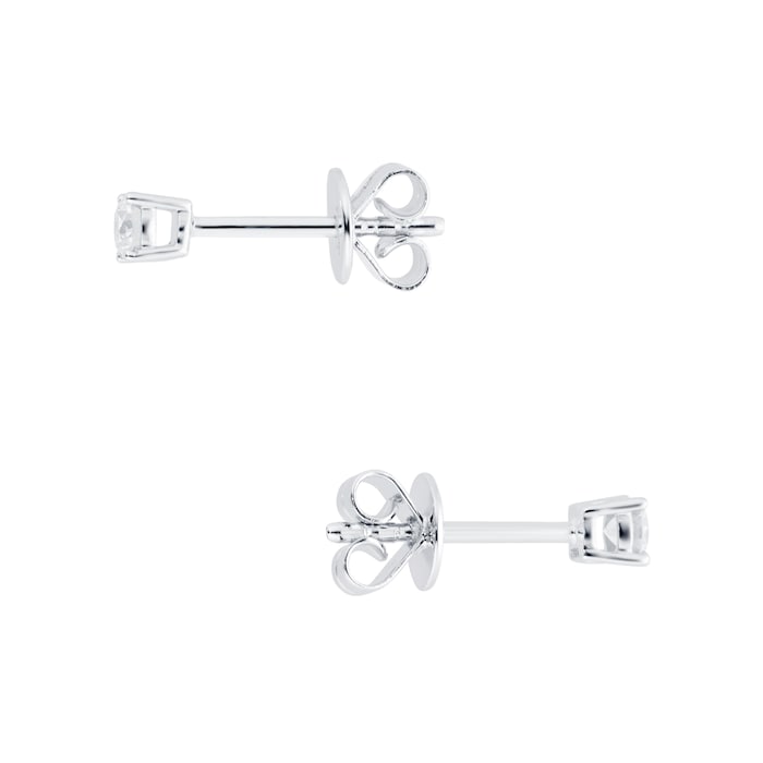 Goldsmiths 9ct White Gold 0.20ct Diamond Solitaire Stud Earrings