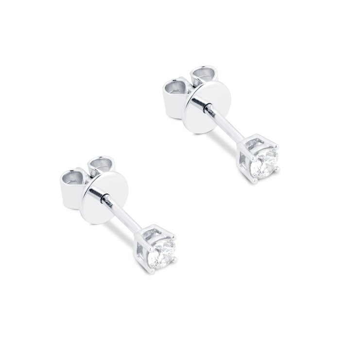 Goldsmiths 9ct White Gold 0.20ct Diamond Solitaire Stud Earrings