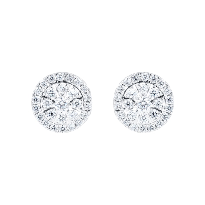 Goldsmiths 9ct Yellow Gold 0.38cttw Diamond Round Cluster Stud Earrings ...
