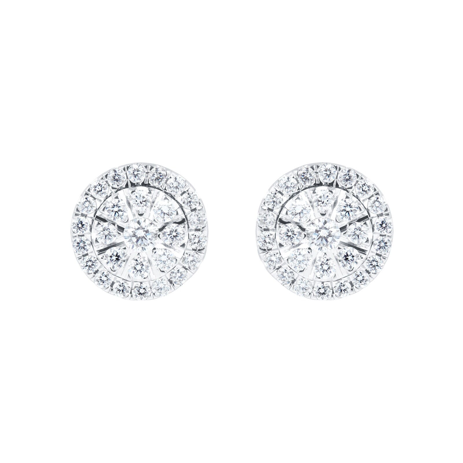 Goldsmiths 9ct Yellow Gold 0.38cttw Diamond Round Cluster Stud Earrings ...