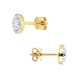 Goldsmiths 9ct Yellow Gold 0.38cttw Diamond Round Cluster Stud Earrings