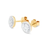 Goldsmiths 9ct Yellow Gold 0.38cttw Diamond Round Cluster Stud Earrings