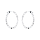 Mappin & Webb 18ct White Gold 3.99ct Diamond Oval Hoop Earrings