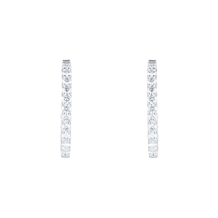 Mappin & Webb 18ct White Gold 3.99ct Diamond Oval Hoop Earrings