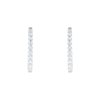 Mappin & Webb 18ct White Gold 3.99ct Diamond Oval Hoop Earrings