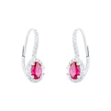 Mappin & Webb 18ct White Gold 0.34ct Diamond & 1.11ct Ruby Earrings